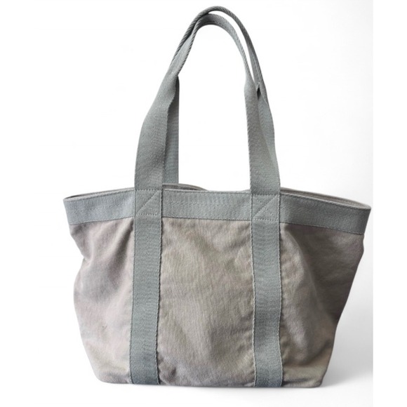 MARGOT New York Sloane Tote Beach Bag Tan Light Green Strap Canvas - Picture 1 of 9